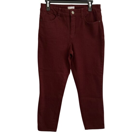 Westbound Womens Burgundy Stretch Cropped Jeans Size MS - Picture 1 of 8
